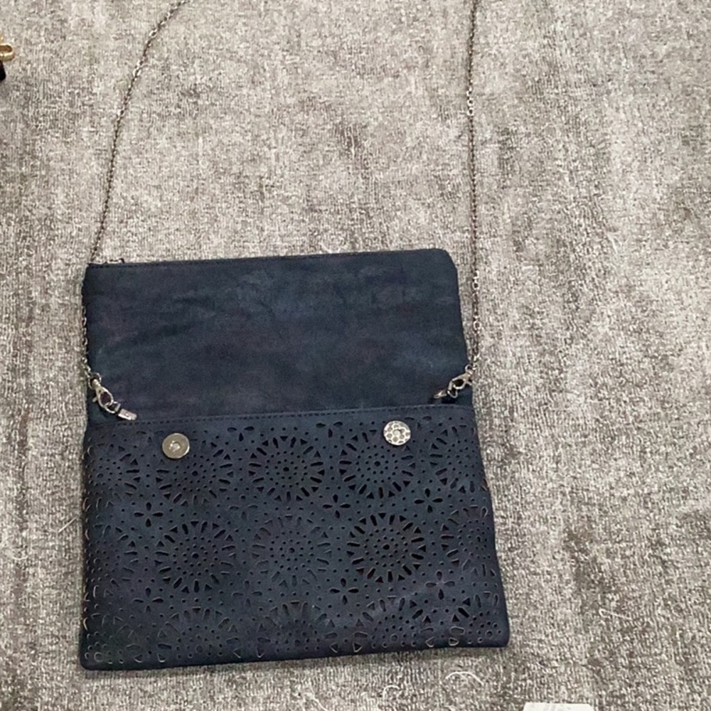 Urban Expressions Elegant Navy Blue Laser-Cut Women's Bag